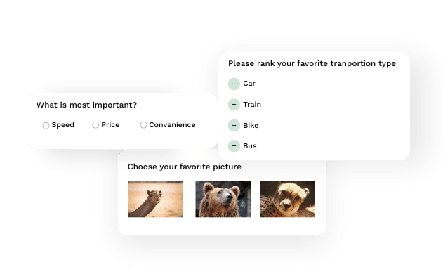 Survey questions for advanced survey module