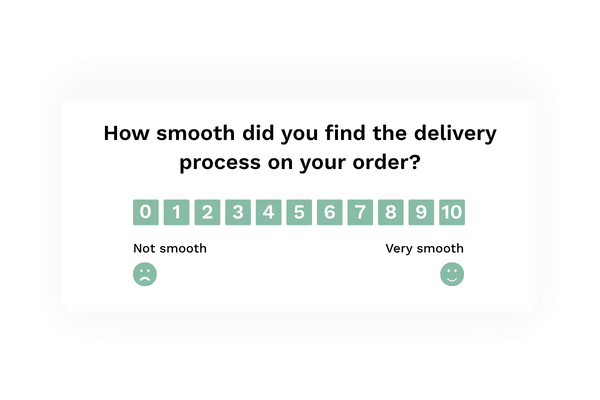 Delivery and Product survey example